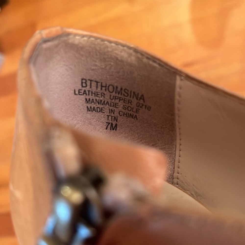 Boutique 9 tan leather strappy heeled sandals size 7 in box - Picture 7 of 9